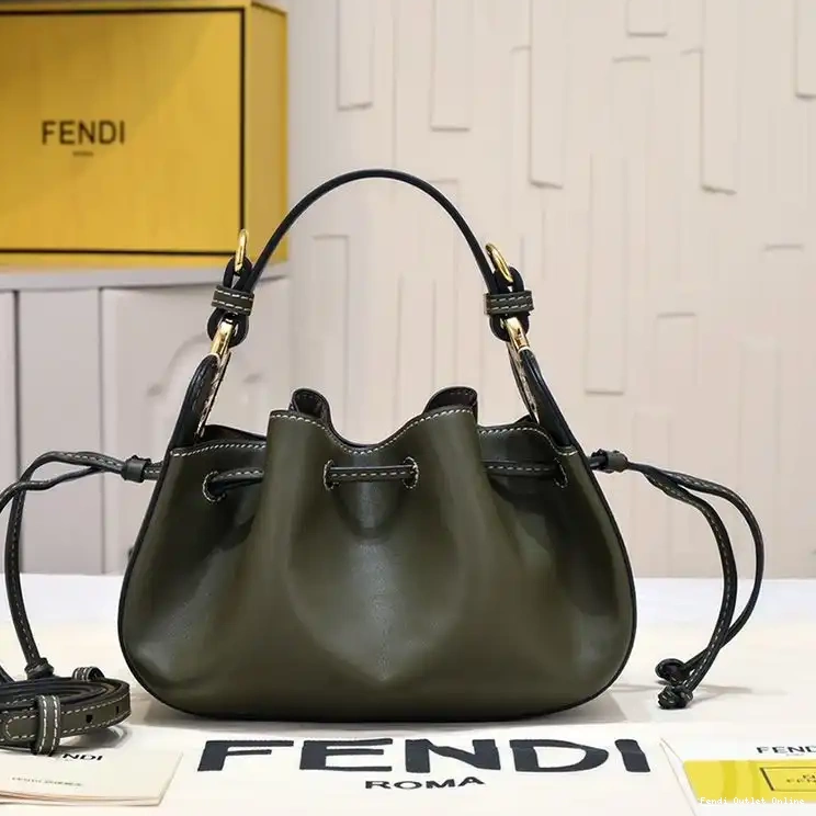 Cheap Calf Bucket Fendi Pomodorino Mini Leather In Bag Green 0514